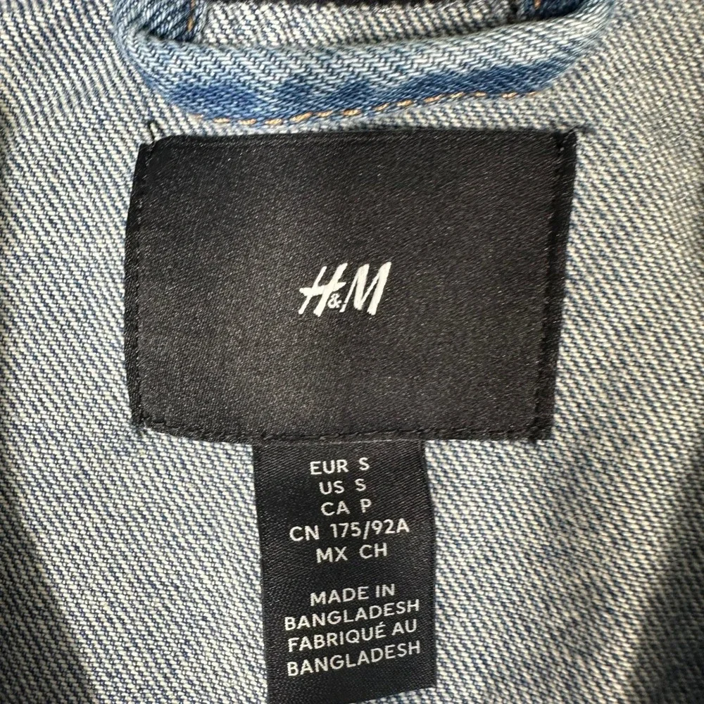 HM Denim Jacket Mens Small Blue Jean Workwear Corduroy Collar